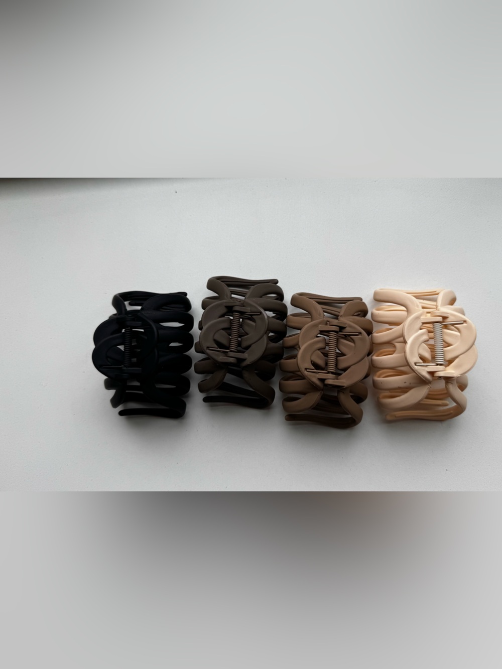 Amazon Matte Jumbo Hair Claw Clips - Black, Dark Brown, Brown, Beige Set of 4